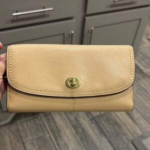 Coach Beige Leather Women's Wallet